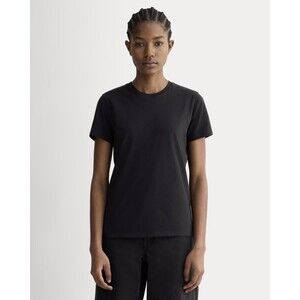 EVERLANE 100% Supima Cotton Crewneck T-Shirt XL Black Slim Essential Top EUC B87